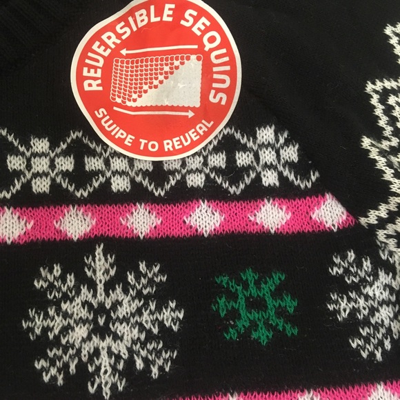 Naughty or Nice Flip Sequin Christmas Winter Sweater XL NWT - Picture 3 of 5